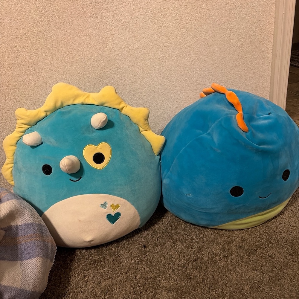 Blue and Yellow Dinosaur Plush Toy
